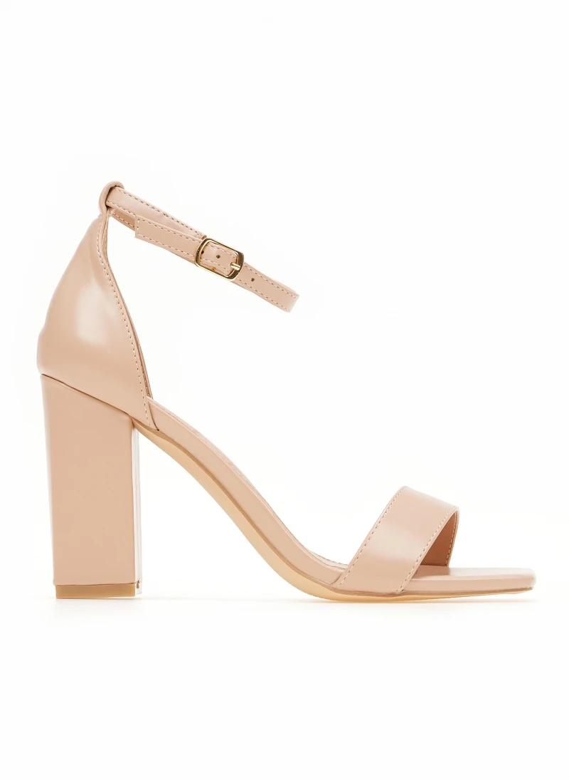 The Fashion Project Πέδιλα με ψηλό τετράγωνο τακούνι - Nude 1 The Fashion Project Πέδιλα με ψηλό τετράγωνο τακούνι - Nude