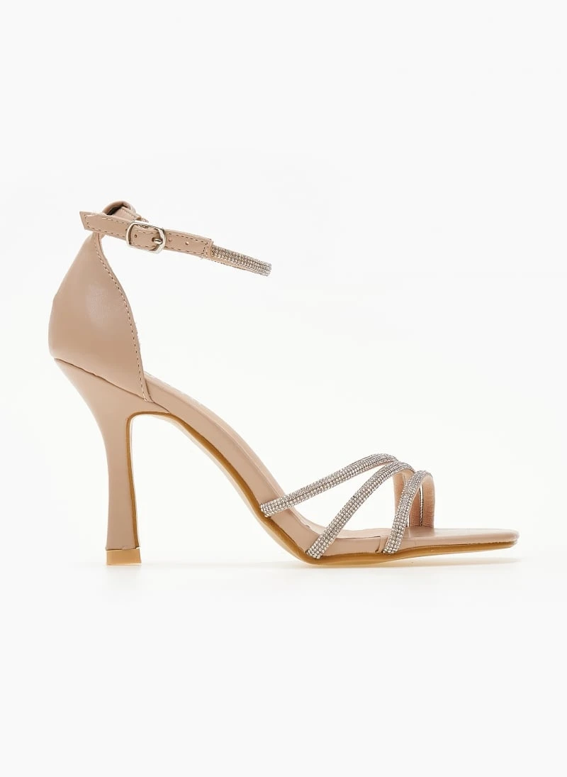 The Fashion Project Πέδιλα με Strass και μπαρέτα - Nude 1 The Fashion Project Πέδιλα με Strass και μπαρέτα - Nude