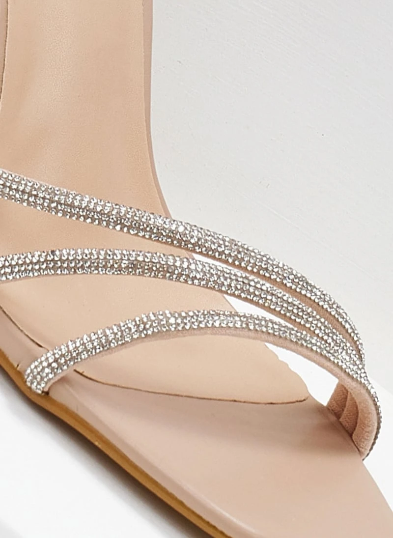 The Fashion Project Πέδιλα με Strass και μπαρέτα - Nude 3 The Fashion Project Πέδιλα με Strass και μπαρέτα - Nude - Image 3