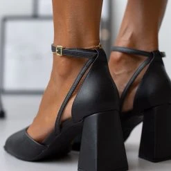 Πέδιλα με τακούνι καμπάνα VIZZANO 6464.106 - Μαύρο -Γόβες Εκπτώσεις pedila me takouni kampana vizzano 6464106 106431 hgjr 1