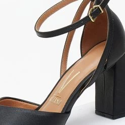 Πέδιλα με τακούνι καμπάνα VIZZANO 6464.106 - Μαύρο -Γόβες Εκπτώσεις pedila me takouni kampana vizzano 6464106 106431 yeuz