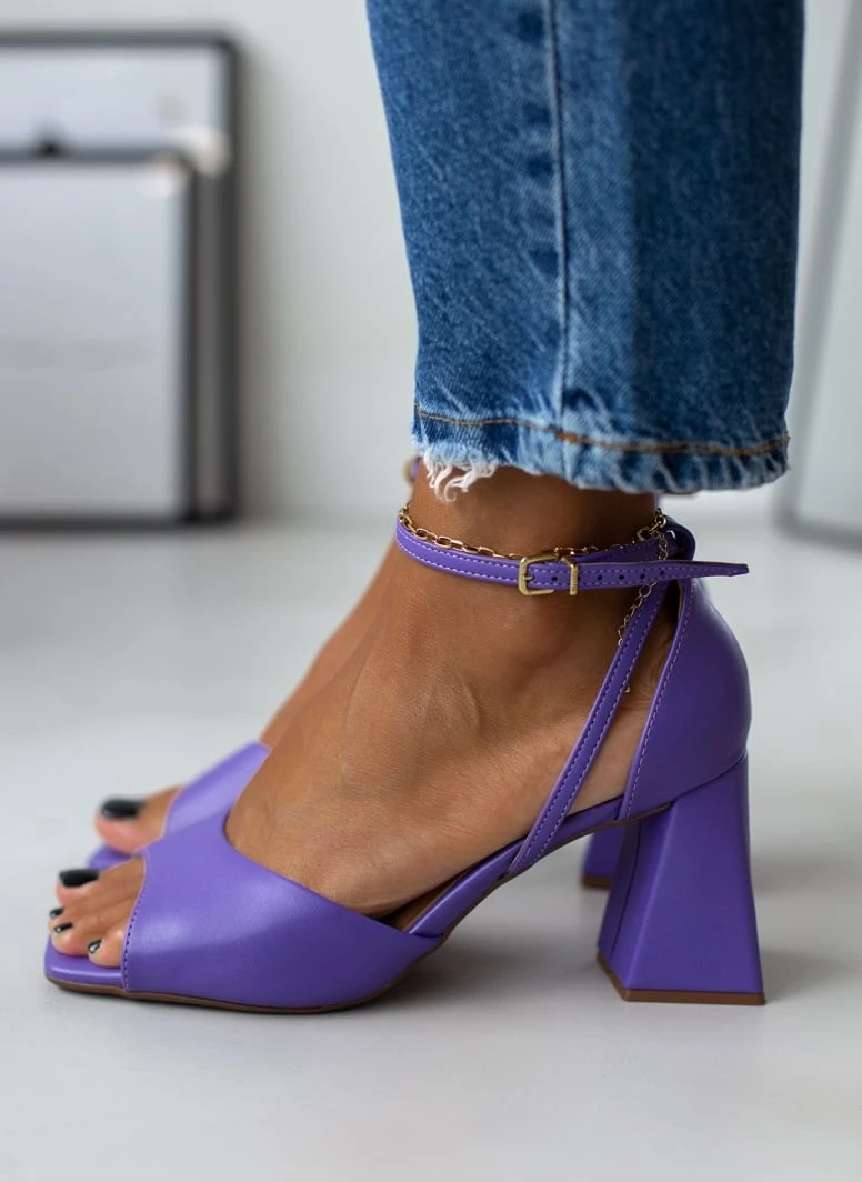 Πέδιλα με τακούνι καμπάνα VIZZANO 6464.106 - Μωβ 1 Πέδιλα με τακούνι καμπάνα VIZZANO 6464.106 - Μωβ