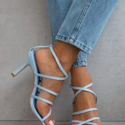 The Fashion Project Πέδιλα με χιαστί δέσιμο - Γαλάζιο -Γόβες Εκπτώσεις pedila me xiasti desimo 103826 b0jb 1