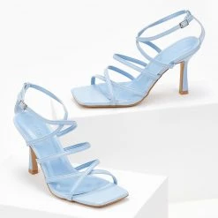 The Fashion Project Πέδιλα με χιαστί δέσιμο - Γαλάζιο -Γόβες Εκπτώσεις pedila me xiasti desimo 103826 ikpu