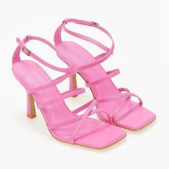 The Fashion Project Πέδιλα με χιαστί δέσιμο - Φούξια -Γόβες Εκπτώσεις pedila me xiasti desimo 103827 2me3