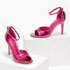 The Fashion Project Πέδιλα με μπαρέτα - Φούξια -Γόβες Εκπτώσεις pedila metallize me mpareta 106904 k70m