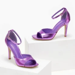 The Fashion Project Πέδιλα με μπαρέτα - Magenta -Γόβες Εκπτώσεις pedila metallize me mpareta 106905 76km