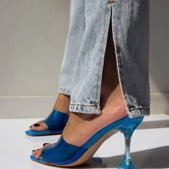 The Fashion Project Mules με διάφανη φάσα - Μπλε -Γόβες Εκπτώσεις pedila mules me diafani fasa 101476 2oov