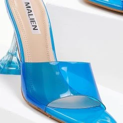 The Fashion Project Mules με διάφανη φάσα - Μπλε -Γόβες Εκπτώσεις pedila mules me diafani fasa 101476 93jl 1