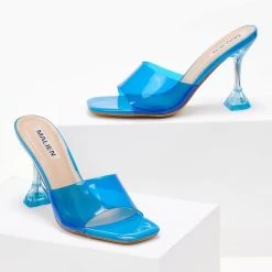 The Fashion Project Mules με διάφανη φάσα - Μπλε -Γόβες Εκπτώσεις pedila mules me diafani fasa 101476 fafm 1