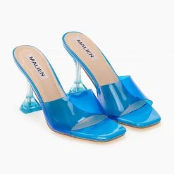 The Fashion Project Mules με διάφανη φάσα - Μπλε -Γόβες Εκπτώσεις pedila mules me diafani fasa 101476 kb3p