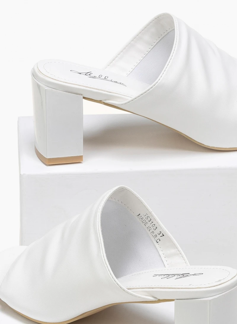 The Fashion Project Mules με φαρδιά φάσα - Λευκό 3 The Fashion Project Mules με φαρδιά φάσα - Λευκό - Image 3