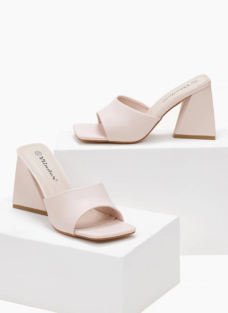 The Fashion Project Mules με ιδιαίτερο τακούνι - Nude 6 The Fashion Project Mules με ιδιαίτερο τακούνι - Nude - Image 6