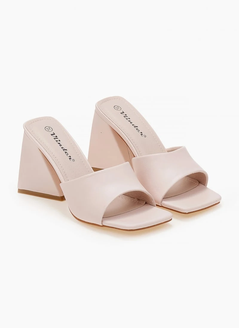 The Fashion Project Mules με ιδιαίτερο τακούνι - Nude 3 The Fashion Project Mules με ιδιαίτερο τακούνι - Nude - Image 3