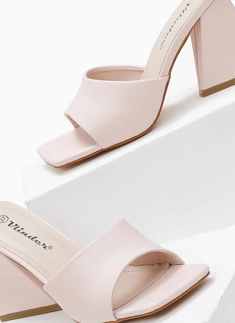 The Fashion Project Mules με ιδιαίτερο τακούνι - Nude 5 The Fashion Project Mules με ιδιαίτερο τακούνι - Nude - Image 5
