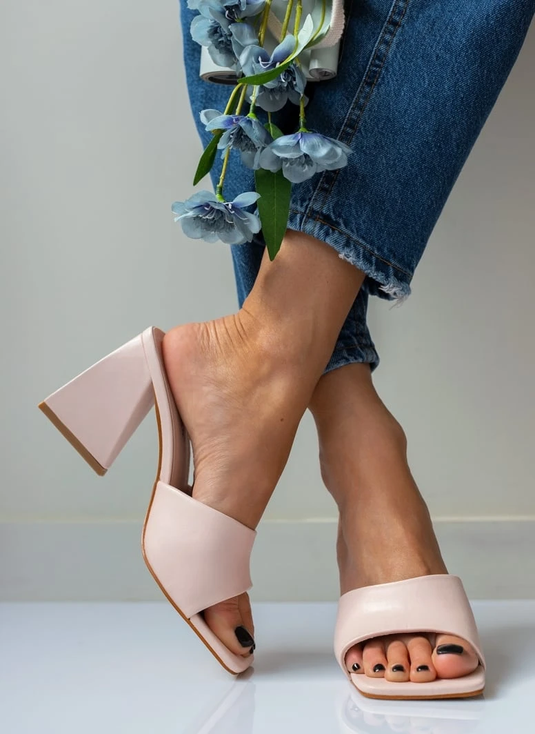 The Fashion Project Mules με ιδιαίτερο τακούνι - Nude 7 The Fashion Project Mules με ιδιαίτερο τακούνι - Nude - Image 7