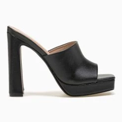 The Fashion Project Mules με χωστή φάσα - Μαύρο -Γόβες Εκπτώσεις pedila mules me xwsti fasa 87555 iyws