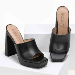 The Fashion Project Mules με χωστή φάσα - Μαύρο -Γόβες Εκπτώσεις pedila mules me xwsti fasa 87555 l6fm