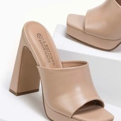 The Fashion Project Mules με χωστή φάσα - Nude -Γόβες Εκπτώσεις pedila mules me xwsti fasa 87556 hs2d