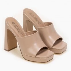 The Fashion Project Mules με χωστή φάσα - Nude -Γόβες Εκπτώσεις pedila mules me xwsti fasa 87556 thv8
