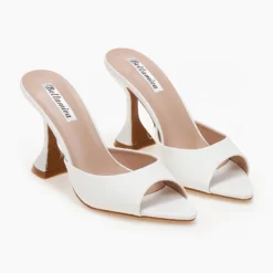 The Fashion Project Mules μυτερά με ιδιαίτερο τακούνι - Λευκό -Γόβες Εκπτώσεις pedila mutera me idiaitero takouni 101443 mz6t