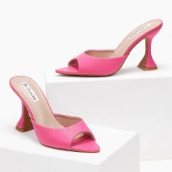 The Fashion Project Mules μυτερά με ιδιαίτερο τακούνι - Φούξια -Γόβες Εκπτώσεις pedila mutera me idiaitero takouni 101448 ntn9