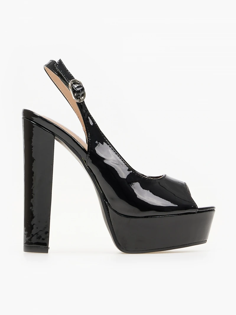 The Fashion Project Πέδιλα Peep Toe λουστρίνι με φιάπα - Μαύρο 2 The Fashion Project Πέδιλα Peep Toe λουστρίνι με φιάπα - Μαύρο - Image 2