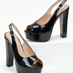 The Fashion Project Πέδιλα Peep Toe λουστρίνι με φιάπα - Μαύρο 9 The Fashion Project Πέδιλα Peep Toe λουστρίνι με φιάπα - Μαύρο -Γόβες Εκπτώσεις pedila peep toe loustrini me fiapa 99885 tfdl