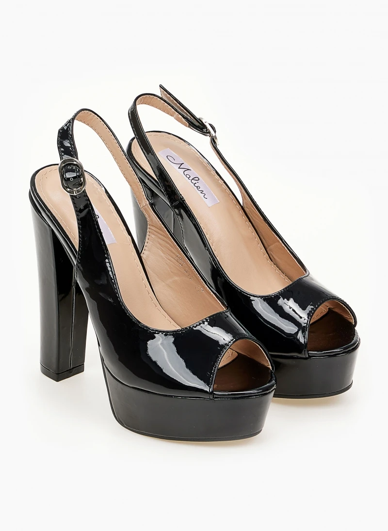 The Fashion Project Πέδιλα Peep Toe λουστρίνι με φιάπα - Μαύρο 5 The Fashion Project Πέδιλα Peep Toe λουστρίνι με φιάπα - Μαύρο - Image 5