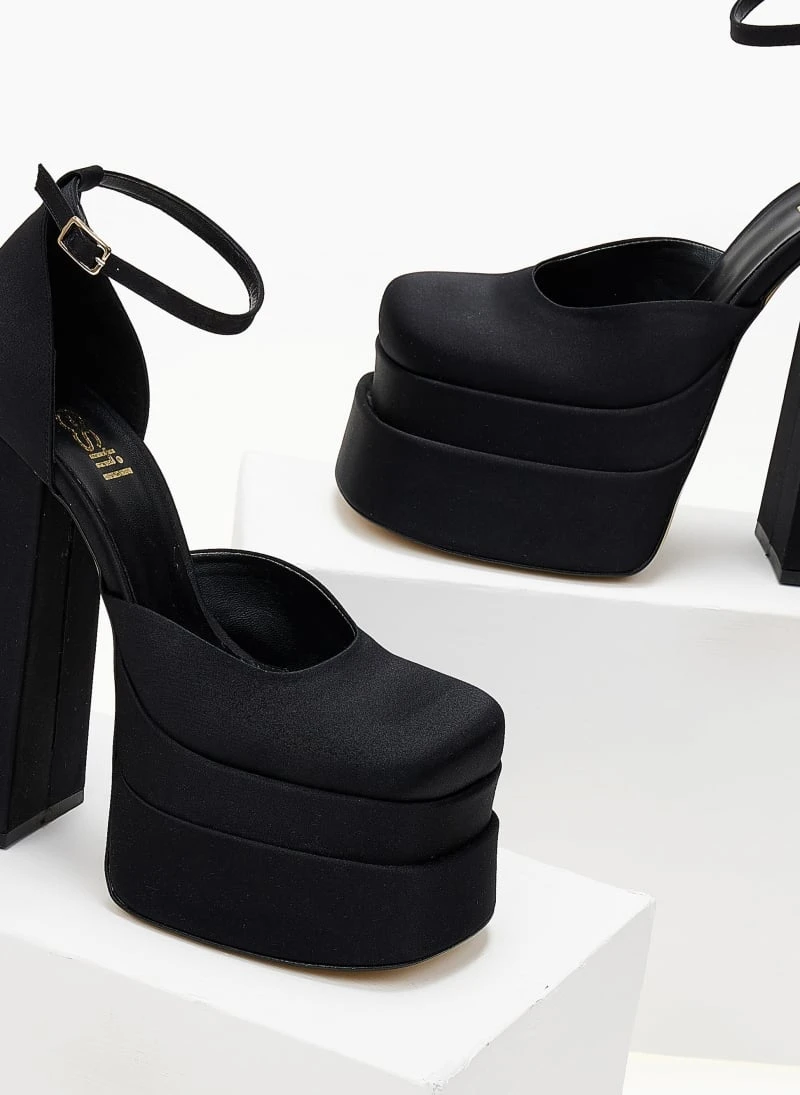 Πέδιλα Platform Estil με μπαρέτα - Μαύρο 3 Πέδιλα Platform Estil με μπαρέτα - Μαύρο - Image 3