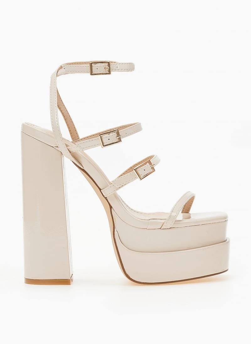 The Fashion Project Πέδιλα Platform λουστρίνι με λεπτά λουράκια - Μπεζ 1 The Fashion Project Πέδιλα Platform λουστρίνι με λεπτά λουράκια - Μπεζ