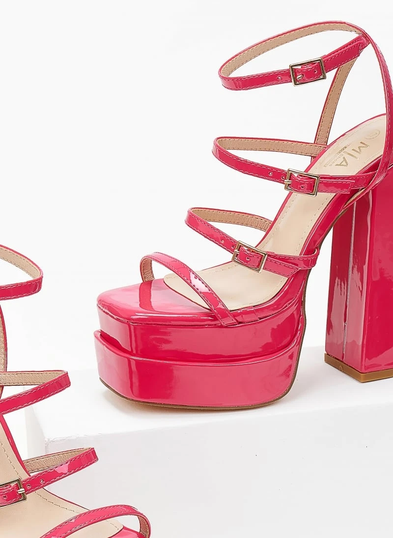 The Fashion Project Πέδιλα Platform λουστρίνι με λεπτά λουράκια - Φούξια 4 The Fashion Project Πέδιλα Platform λουστρίνι με λεπτά λουράκια - Φούξια - Image 4