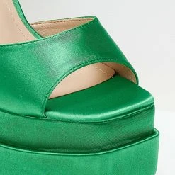 The Fashion Project Πέδιλα Platform με κλειστή φτέρνα - Πράσινο -Γόβες Εκπτώσεις pedila platform me kleisti fterna 103907 1yyk