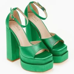 The Fashion Project Πέδιλα Platform με κλειστή φτέρνα - Πράσινο -Γόβες Εκπτώσεις pedila platform me kleisti fterna 103907 wjad 1