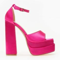 The Fashion Project Πέδιλα Platform με κλειστή φτέρνα - Φούξια