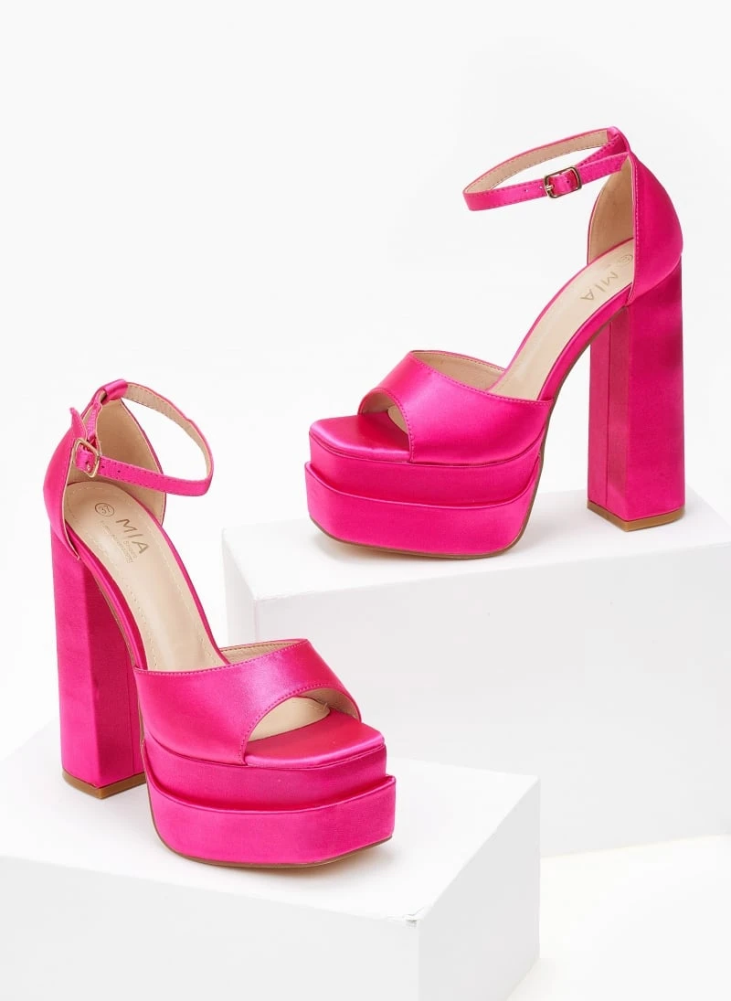 The Fashion Project Πέδιλα Platform με κλειστή φτέρνα - Φούξια 2 The Fashion Project Πέδιλα Platform με κλειστή φτέρνα - Φούξια - Image 2