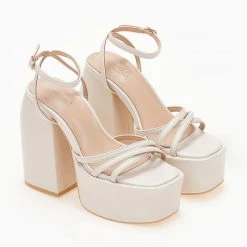 The Fashion Project Πέδιλα Platform με μπαρέτα - Μπεζ -Γόβες Εκπτώσεις pedila platform me mpareta 103656 ed28 1