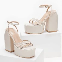 The Fashion Project Πέδιλα Platform με μπαρέτα - Μπεζ -Γόβες Εκπτώσεις pedila platform me mpareta 103656 gwg0 1