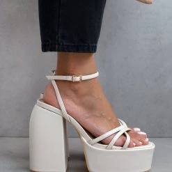 The Fashion Project Πέδιλα Platform με μπαρέτα - Μπεζ -Γόβες Εκπτώσεις pedila platform me mpareta 103656 ramd