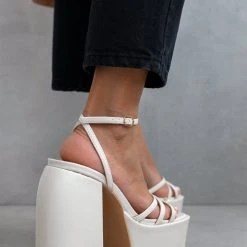 The Fashion Project Πέδιλα Platform με μπαρέτα - Μπεζ -Γόβες Εκπτώσεις pedila platform me mpareta 103656 wimj 1