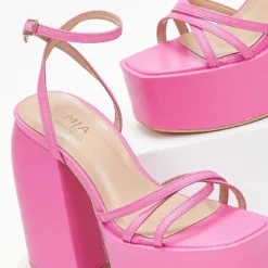 The Fashion Project Πέδιλα Platform με μπαρέτα - Φούξια -Γόβες Εκπτώσεις pedila platform me mpareta 103733 1f5h