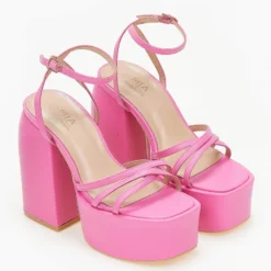 The Fashion Project Πέδιλα Platform με μπαρέτα - Φούξια -Γόβες Εκπτώσεις pedila platform me mpareta 103733 fvyi