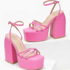 The Fashion Project Πέδιλα Platform με μπαρέτα - Φούξια -Γόβες Εκπτώσεις pedila platform me mpareta 103733 v6b6