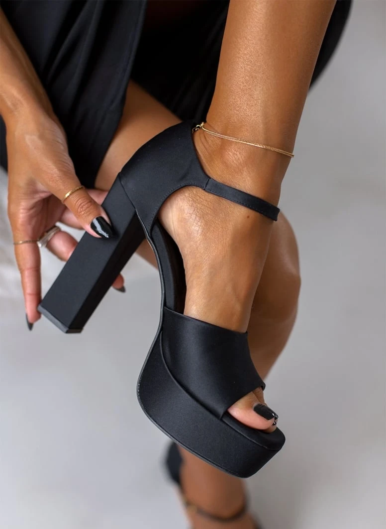 Πέδιλα Platform με μπαρέτα TFP - Μαύρο 6 Πέδιλα Platform με μπαρέτα TFP - Μαύρο - Image 6