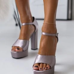 Πέδιλα Platform με μπαρέτα TFP - Ατσαλί -Γόβες Εκπτώσεις pedila platform me mpareta tfp 107801 uu68