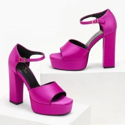 Πέδιλα Platform με μπαρέτα TFP - Magenta -Γόβες Εκπτώσεις pedila platform me mpareta tfp 107802 2uth