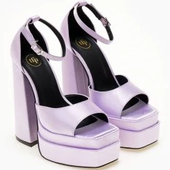 Πέδιλα Platform σατέν TFP με μπαρέτα - Λιλά -Γόβες Εκπτώσεις pedila platform saten tfp me mpareta 104445 eof1 1