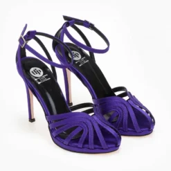 Πέδιλα ρετρό σατέν με μπαρέτα Tfp - Μωβ -Γόβες Εκπτώσεις pedila retro saten me mpareta tfp 108633 9nsm