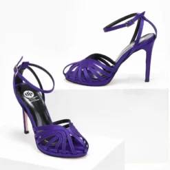 Πέδιλα ρετρό σατέν με μπαρέτα Tfp - Μωβ -Γόβες Εκπτώσεις pedila retro saten me mpareta tfp 108633 yski