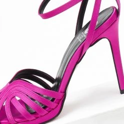 Πέδιλα ρετρό σατέν με μπαρέτα Tfp - Magenta -Γόβες Εκπτώσεις pedila retro saten me mpareta tfp 108635 8rll